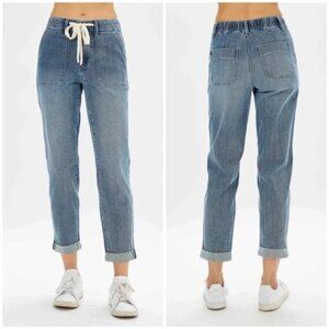 NWT Judy Blue High Waist Pull On Jogger Denim Jeans